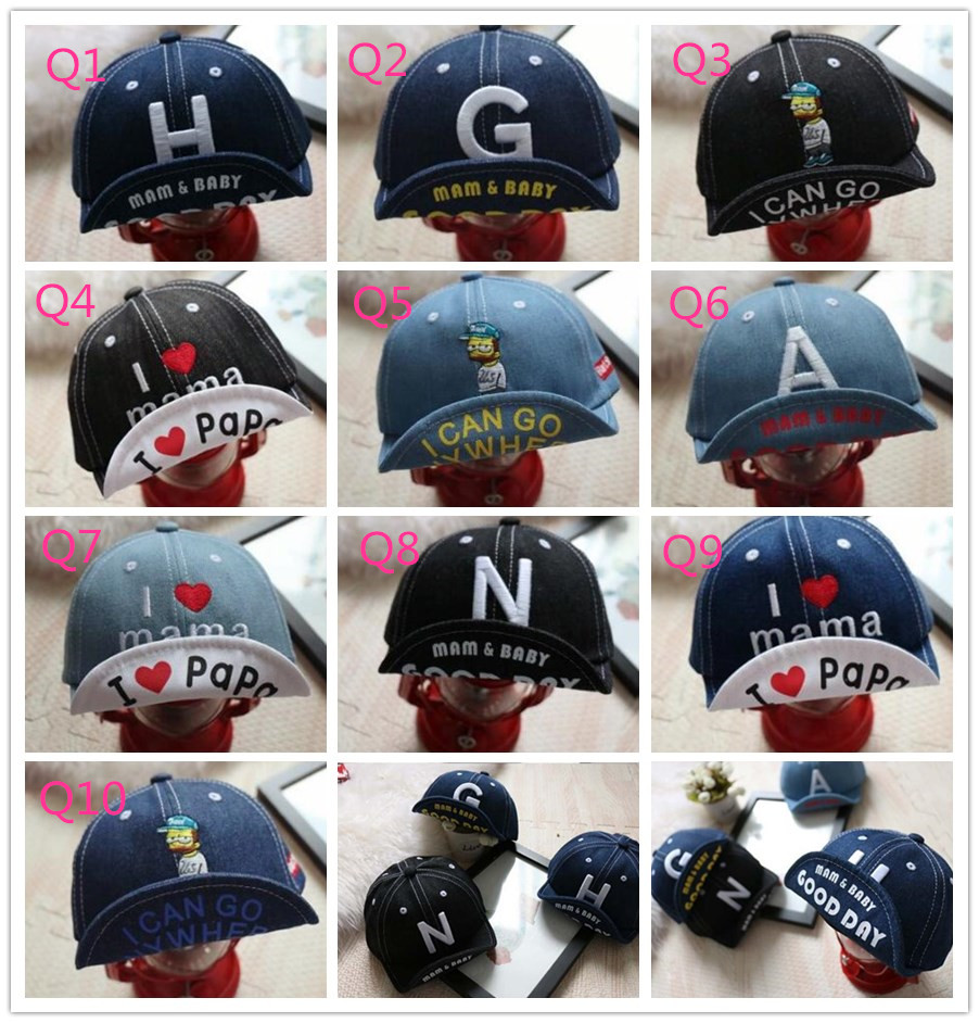 

2018 baby hat spring and summer 1-2 years old boy baby cute visor cap children's denim baseball cap, Message number