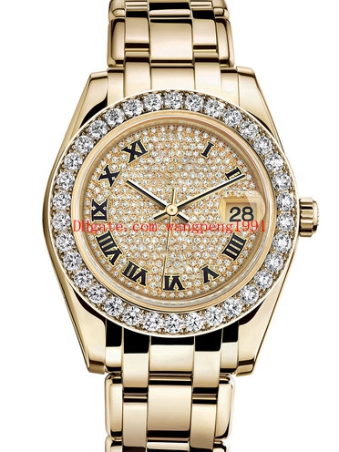 

12 styles Ladies Fashion Watch Datejust 81298 31mm Diamond border Roman shell Dial 18K Yellow Gold Mechanical Automatic Women's Watches