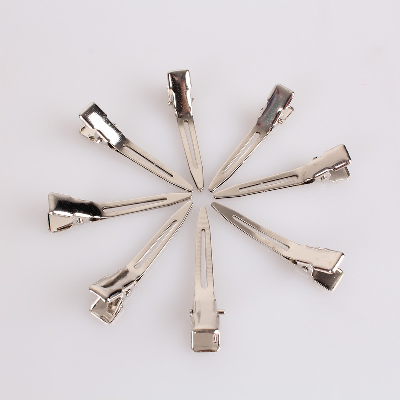 

2018 New Women Single Prong Alligator Clip 45 mm Silver Metal Hair Clips /DIY Hair accessories for girls show Wholesale 200 pieces/pkg, Golden;silver