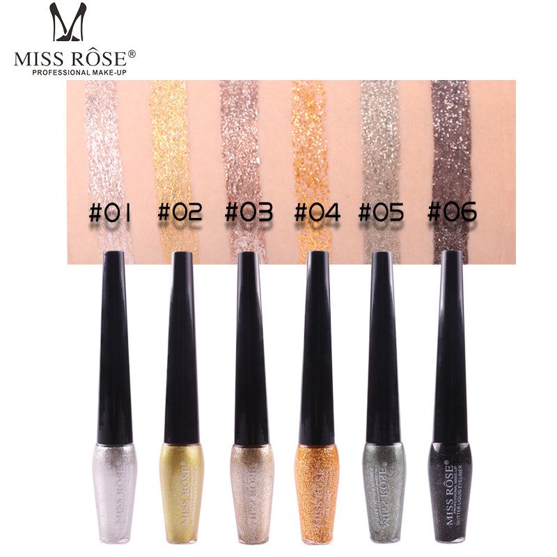 MISS ROSE shimmer eyeliner Diamond high gloss eyeliner long lasting waterproof liquid eMakeup Tool Two Eyeliner Pen 240pcs DHL free shipping-image-427464566