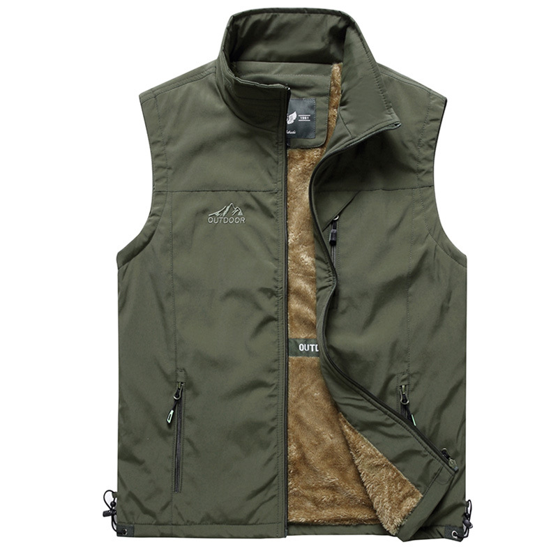 Mens Vest Outerwear Lightweight Casual Outdoor Travel Fishing Winter Fleece Vest Jackets Full Zip Golf Vests for Men L-5XL