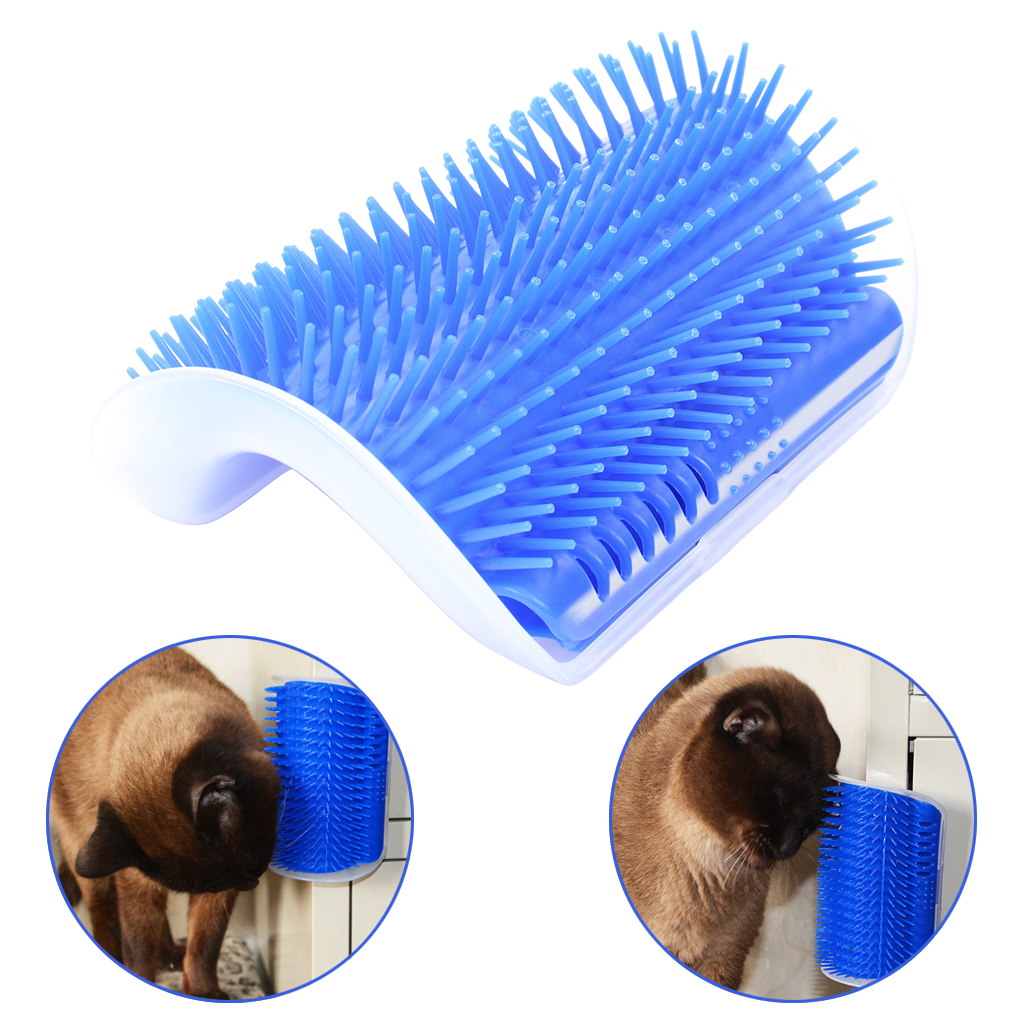 

Cat Self Groomer with Catnip Pouch Wall Corner Massage Comb Grooming Brush Massager Tool for Cats With Long & Short Fur Pet Hair Remover