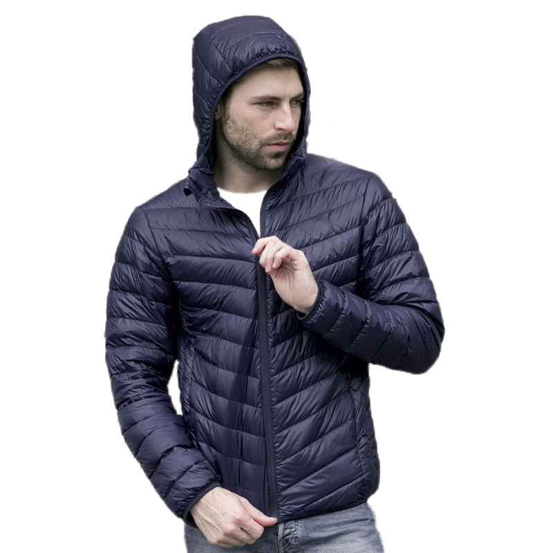 New autumn winter ultra thin duck down men jacket plus size XXXL hooded jacket for men fashion mens Outerwear coat