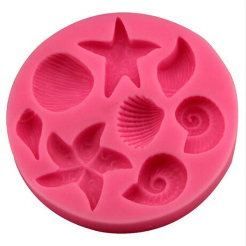 

HOT Sales!!! Sea Starfish Snail Conch Shell Shaped Tools Molds Bake Cake Decorations