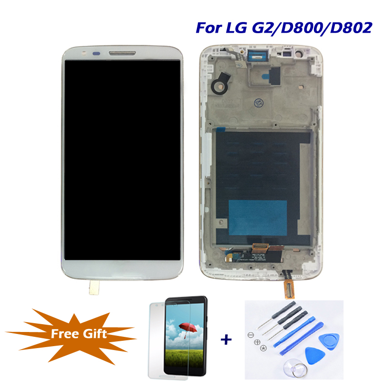 

For LG G2/D800/D802 LCD Replacement LCD Touch Screen Display Digitizer Assembly Best Quality Factory Price LCD With Frame 100% Working