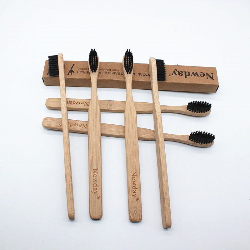 50 Pcs/Lot Wood Soft Bristles Natural Eco Capitellum Fibre Bamboo Toothbrush C18112601-image-435577355
