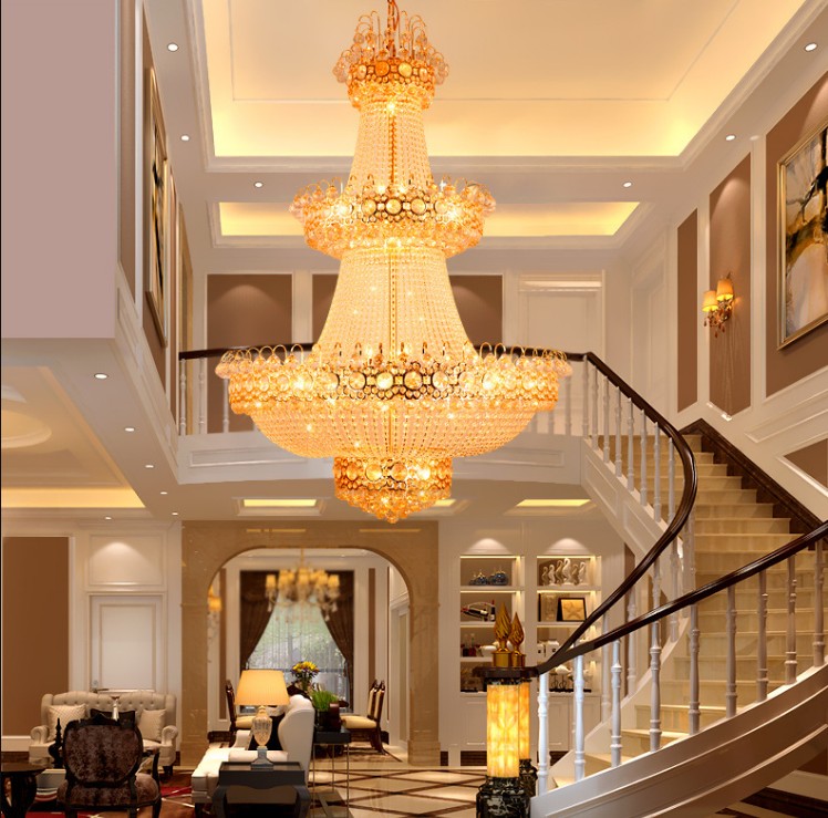 

Modern Chandelier LED Lamps Crystal Chandeliers Lights Fixture Home Lighting Long Crystal Hanging Light AC90V-260V D100cm H150cm LLFA
