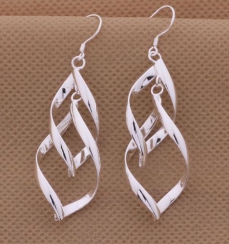 Boucle d'oreille en argent sterling fine 925 pour femmes, nouvelle mode de Noël 925 bijoux en argent massif rond cerceau Dangle goujon link itali