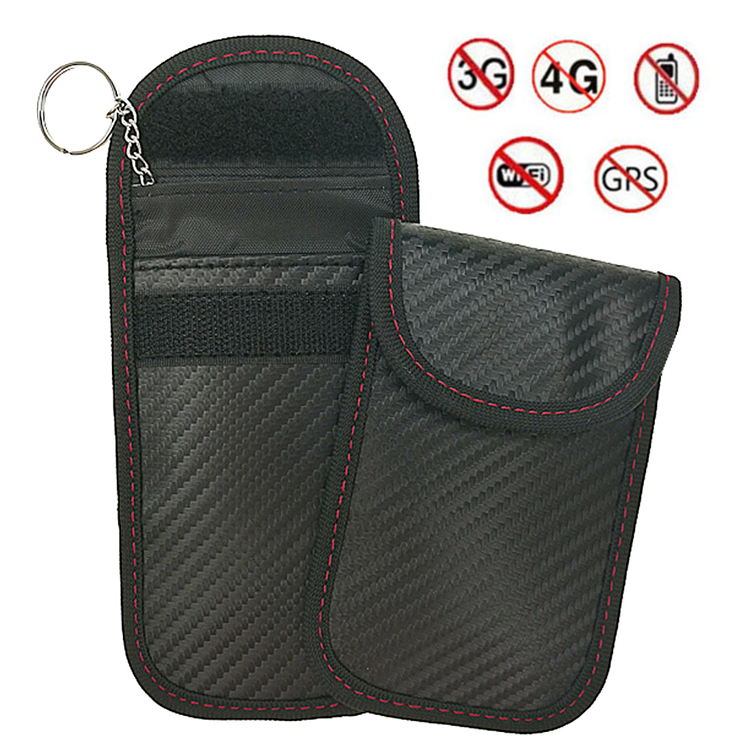 

Keyfob RFID Signal Blocking Bag Faraday Cage,Anti-hacking Assurance For Wireless Car Keys, KeyFOBs, Car Key Remotes, Credit Card Protection, Red;blue