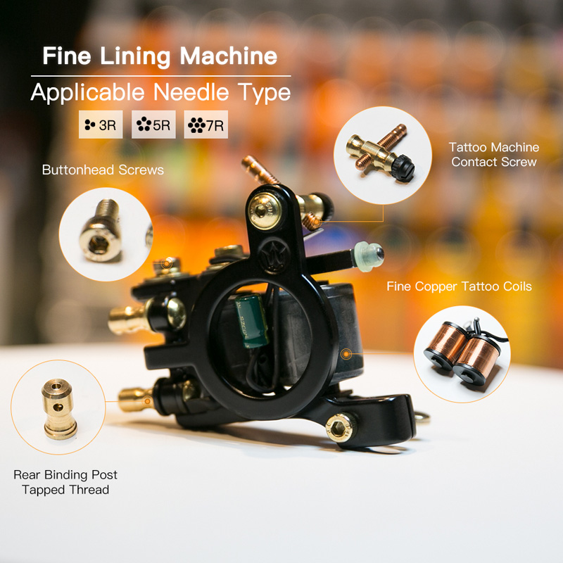 

New Style Professional Tattoo Machine 10 Wrap Coils Lining Tattoo Guns WQ4144