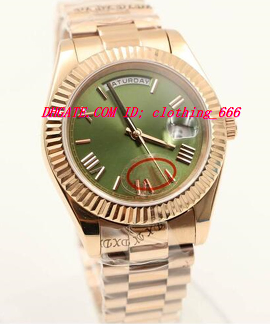 

Men watch Automatic movement date rose gold 228235 mechanical selfwinding concealed folding crown green dail mens watches, Customize