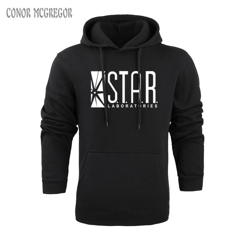 flash wearing star labs sweatshirt