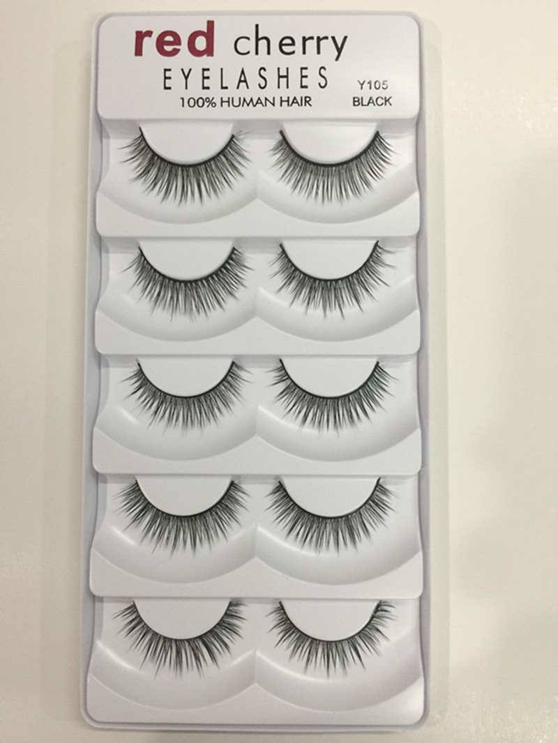 

2018 RED CHERRY False Eyelashes Natural Long Eye Lashes Extension Makeup Professional Faux Eyelash Winged Fake Lashes Wispies