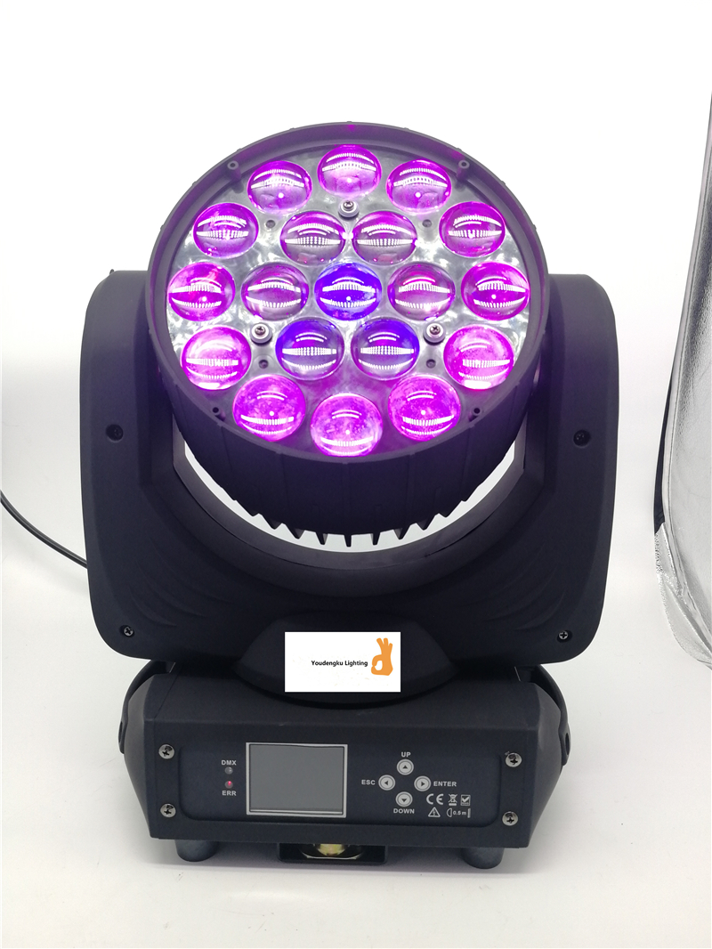 2 pieces newest Zoom Focus 19x15W Mac Aura led moving head rgbw 4in1 light ring circle zoom wash led moving head light-image-415485863