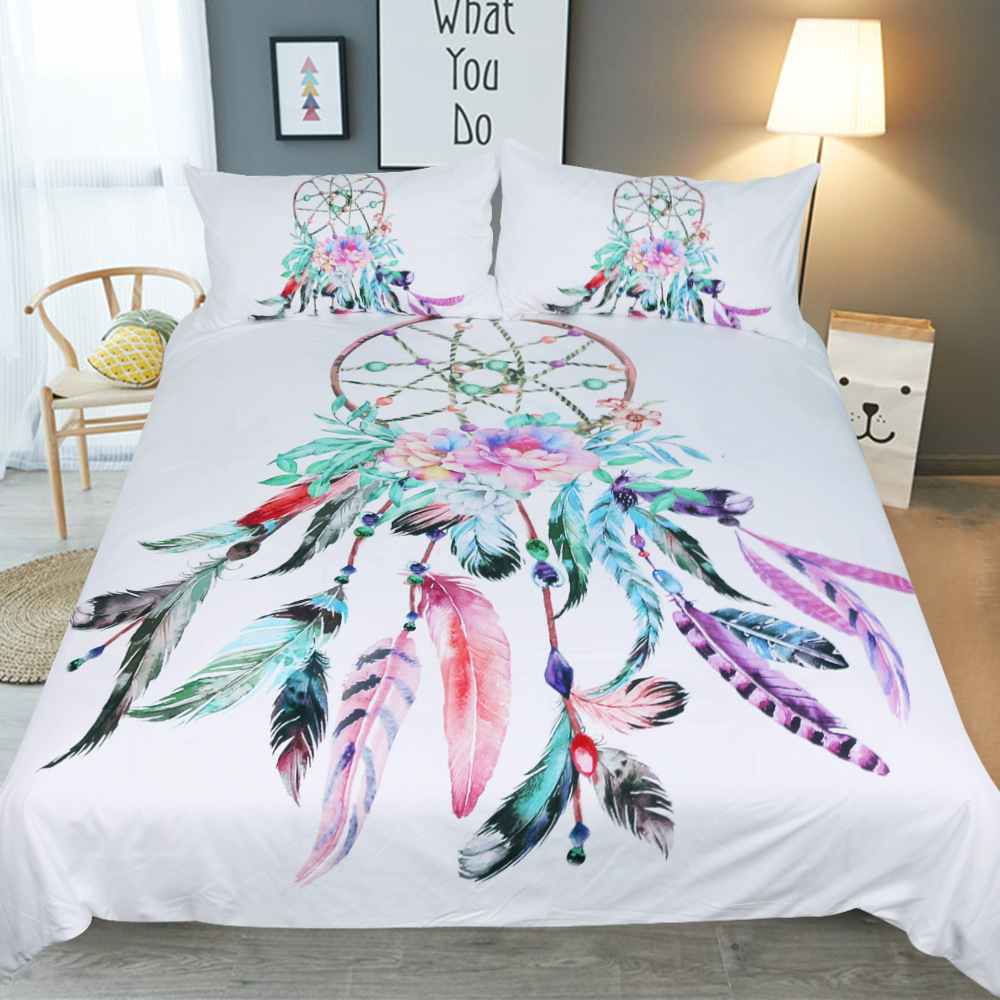 Bohemian Comforter Bedding Sets Dreamcatcher Feather Duvet