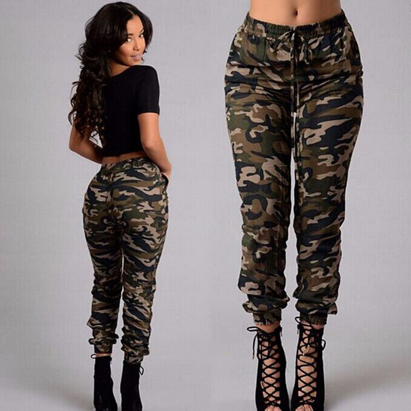 

Plus Size 4XL 5XL Women Fashion Camouflage Long Trousers High Quality Ladies Sexy Slim Cotton Blend Casual Pants Free Shipping