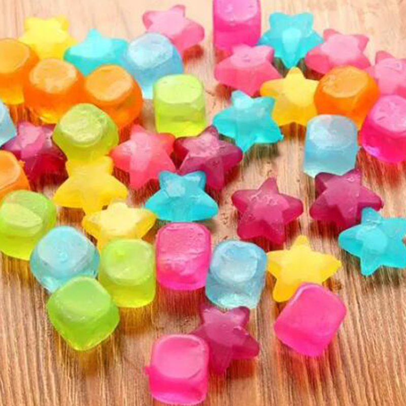 100x Plastic Reusable Multi Colour Ice Cubes Coloured Party Drink Cooler Freeze 