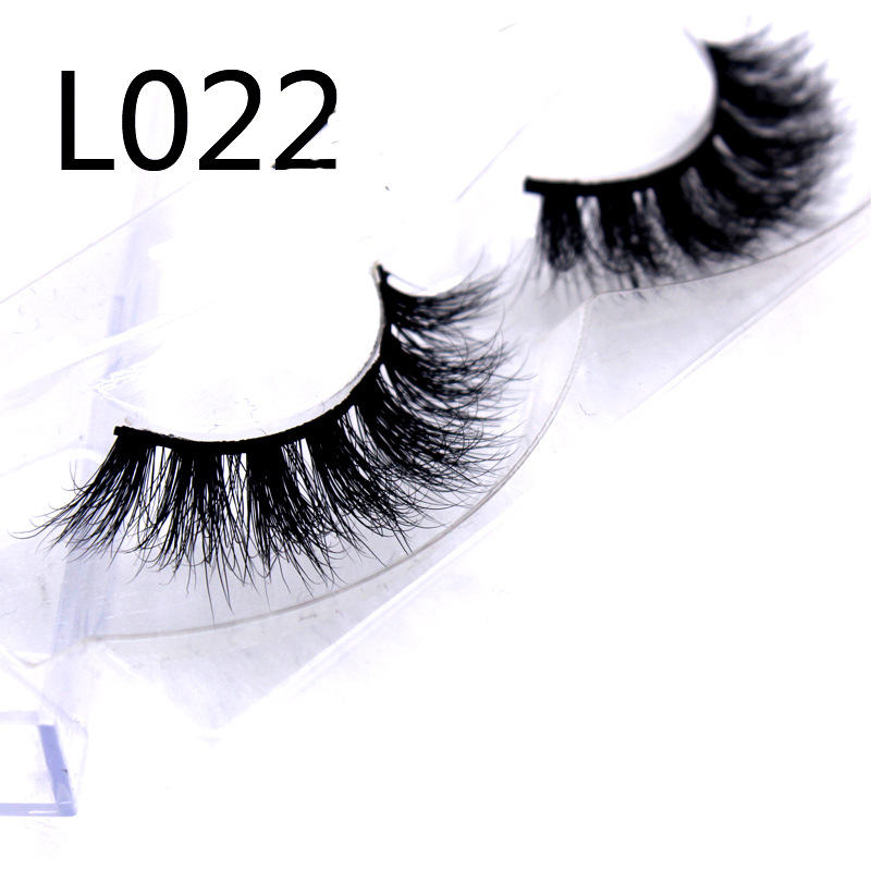 

L022 Long Natural Wispy Mink Lashes Strip Eyelashes 3D Thick HandMade Full Strip Lashes Cruelty Free Makeup Eyelash