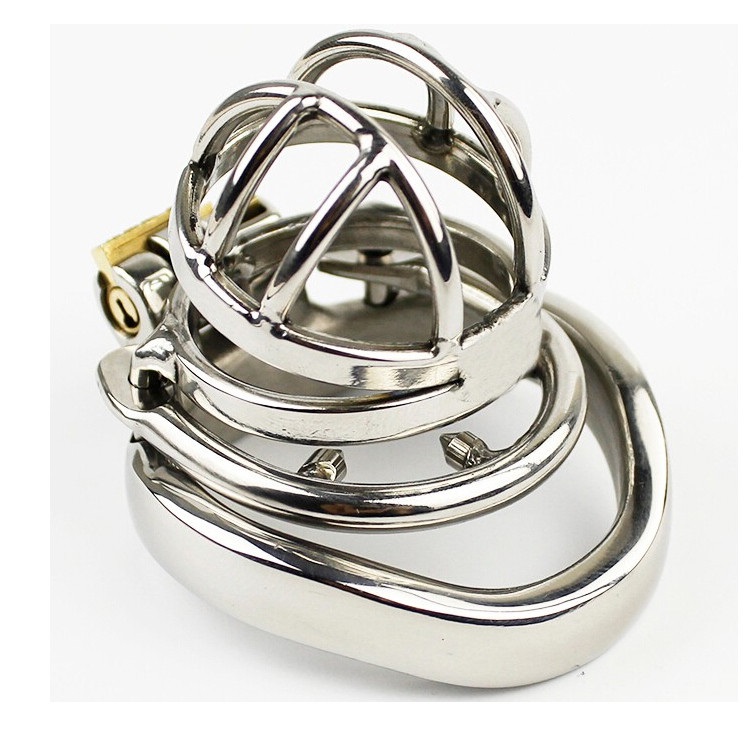 

Male Small Stainless Steel Chastity Cage Men's Fine Metal Short Locking Belt Device with Barbed Spike Ring Sexy Toys DoctorMonalisa CC104