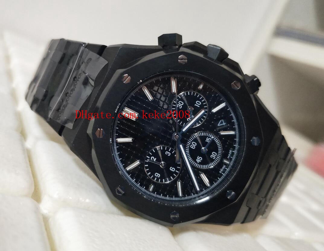 

Luxury High quality Wristwatches Royal 26331ST.OO.1220ST.02 41MM Black Dial Black PVD VK Quartz Chronograph Working Mens Watch Watches