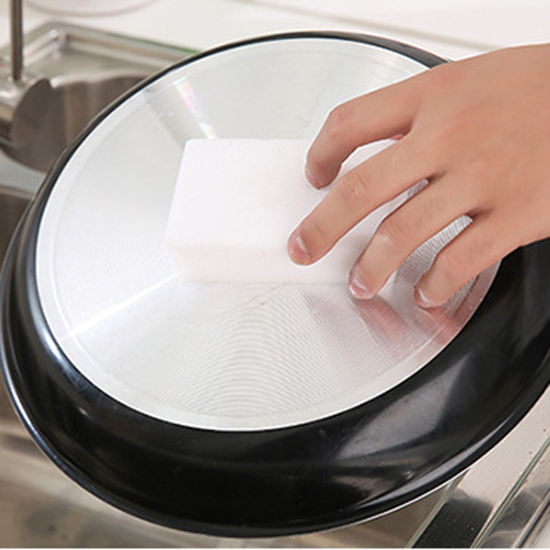 

Pad 1000pcs/lot White Magic Melamine Sponge 100*60*20mm Cleaning Eraser Multi-functional Without Packing Bag Household Tools