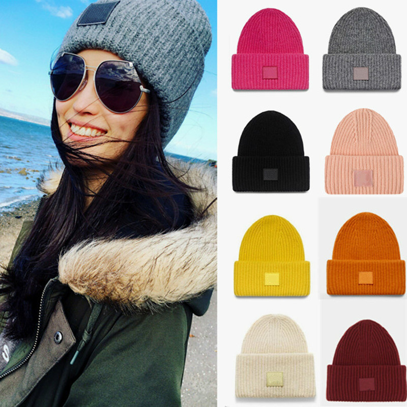 

hats knitted wool caps thick needles wool winter hats boys and girls, Beige