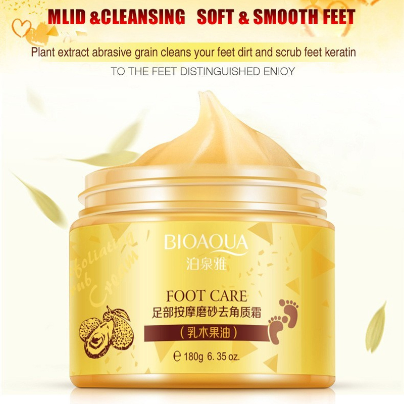 BIOAQUA Foot Massage Scrub Exfoliating Cream Repai Rough Skin Smooth Moisturizing Feet Hydrating Care Cream 180g-image-422061525