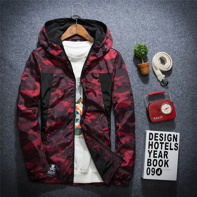 Bomber Jacket For Male 2018 Fashion Camouflage Waterproof Windproof Jacket Spring Male Hooded Thin Style Sunscreen Coat S-6XL