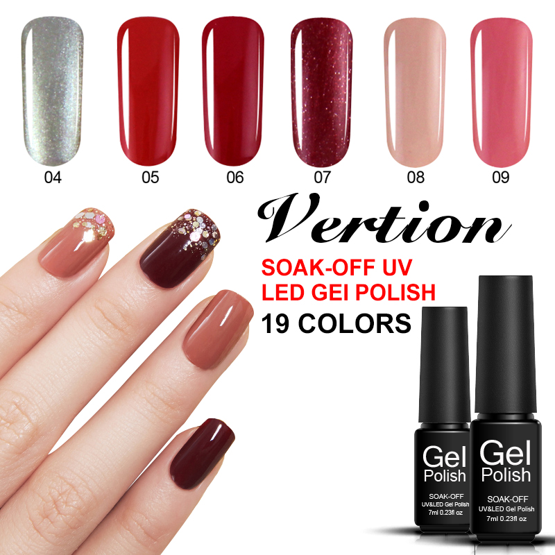 

Verntion Hot Sale 29 Colors Gel Nail Polish Long-lasting Soak-off Gel Varnish Permanent Uv Led Lacquer for Nail Extension, 62pink