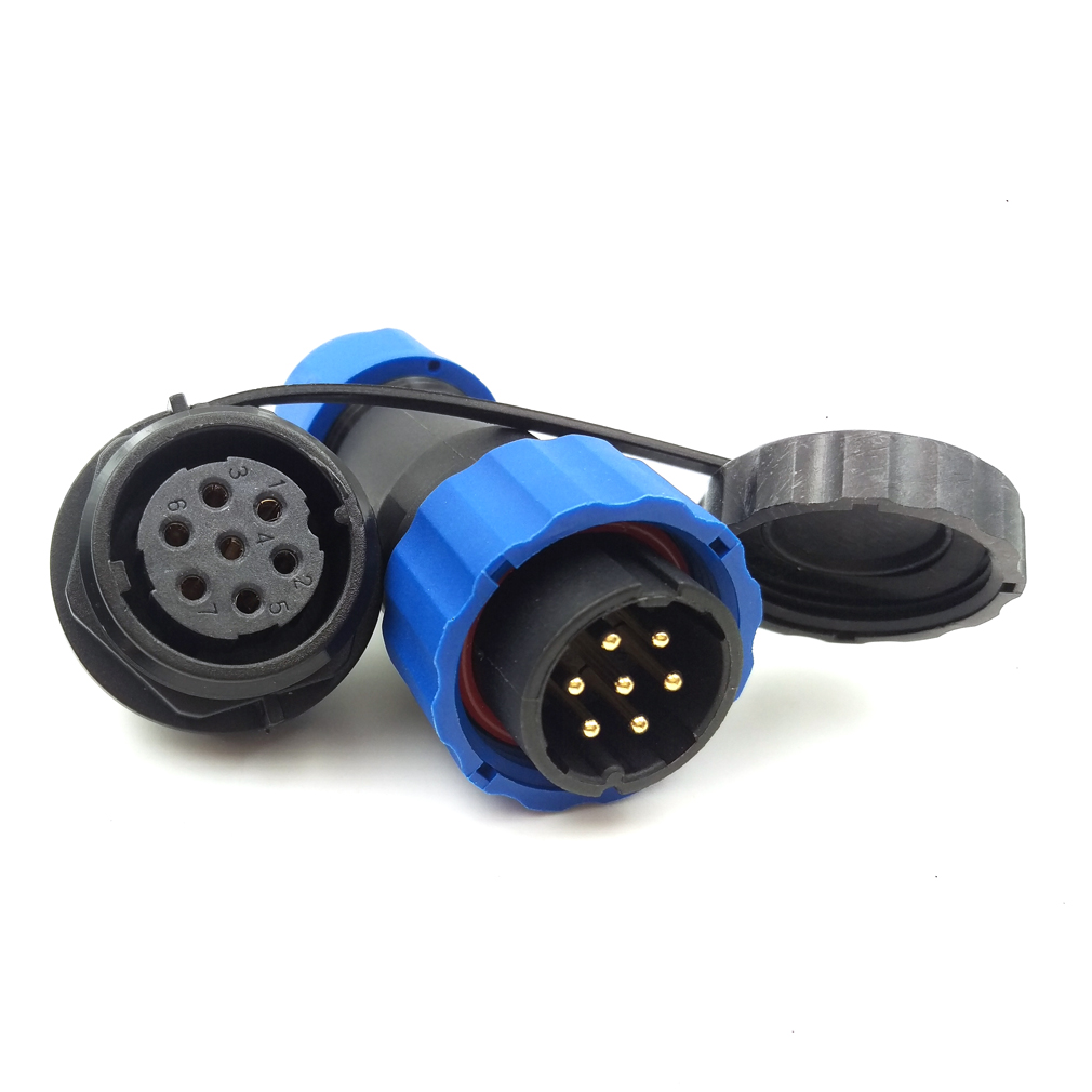 

SD20 7pin Waterproof Power Cable Connector, 25A 250V High Voltage Electronic Aviation Connectors, IP68 Outdoor LED Connector Plug Socket