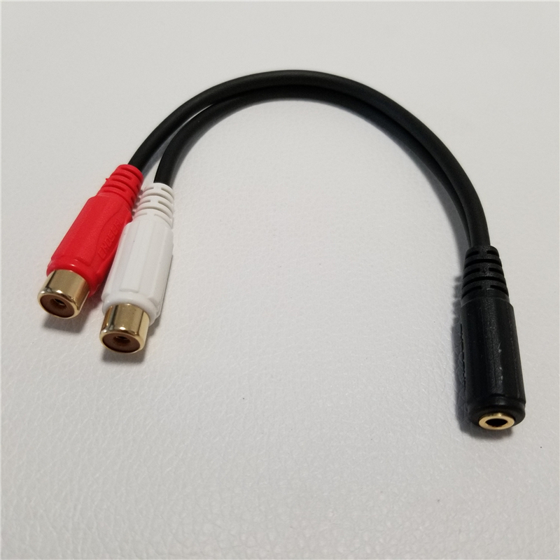 

3.5mm Audio Jack Female to 2 RCA Female F/F Aux Adapter Converter Short Splitter Cable