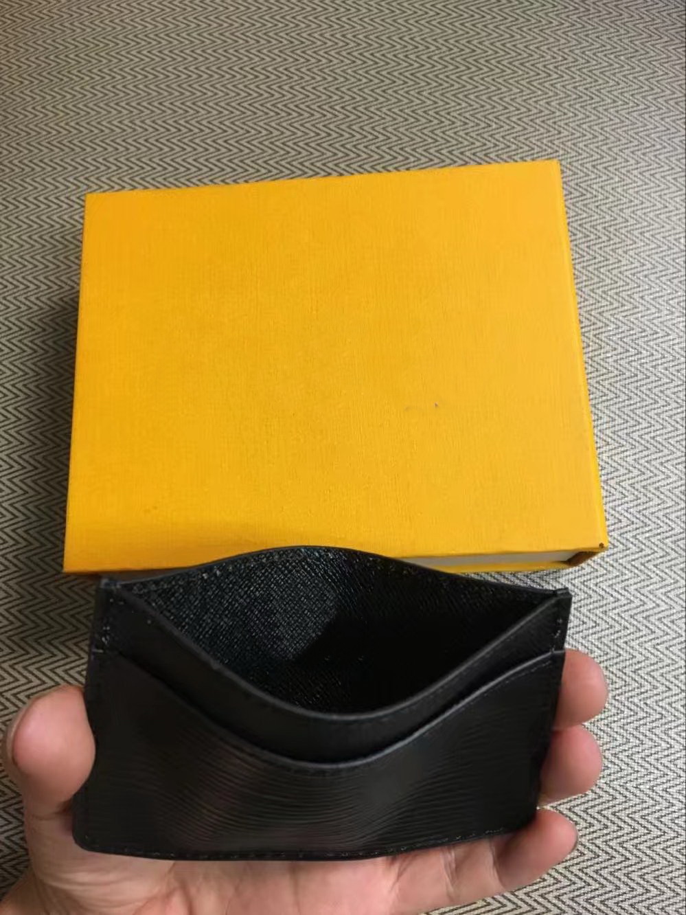 

NEW bags Damier canvas holds high quality famous classical women holder coin purse small leer with Card Holders with gift box #125V, Black