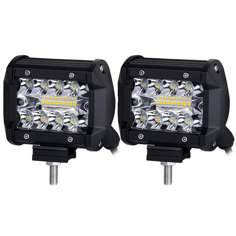 

60W Triple Row LED work Light Bar 4 inch Spot Flood Combo Beam CREE LED Driving Lights Off Road Lighting Lights for Truck Car ATV Boat SUV