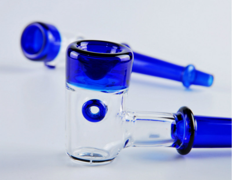 Cheap pipe thick heady Blue Glass tobacco Pipes Colorful Glass Pipe Hand Pipes For smoking dry herb Glass spoon hand made Pipes-image-414036025