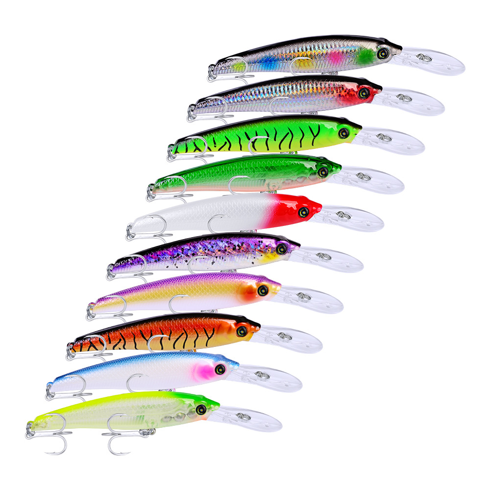 

New Long-Lip Designer Minnow Laser Swimbaits Atificial Trout Pike Crankbait 19.5cm 46.5g Deep Diving Big Game Fishing Plastic lure
