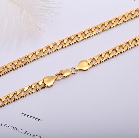 

6mm*16-30 inch Luxury mens womens Jewelry 18k gold plated chain necklace for men women chains Necklaces gifts accessories hip hop