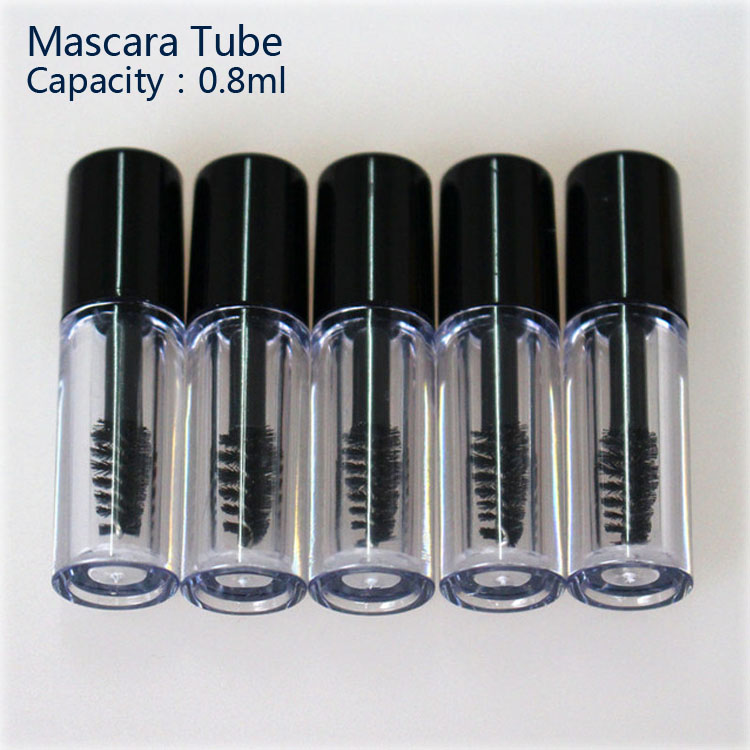 

0.8ml Empty Mascara Tube Eyelash Cream Vial/Liquid Bottle Sample Cosmetic Container with Leak proof Inner Black Cap
