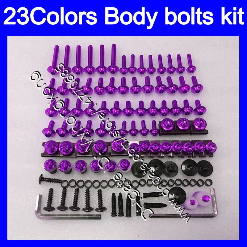 

Fairing bolts full screw kit For KAWASAKI ZZR400 93 94 95 96 ZZR 400 ZZR 600 ZZR600 97 98 99 00 Body Nuts screws nut bolt kit 25Colors, No.4