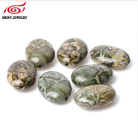 

Stone Beads Supplier Free Shipping 13x18mm Oval Shape Green Snake Stone Natural Stone Beads for Jewelry Making Accessories