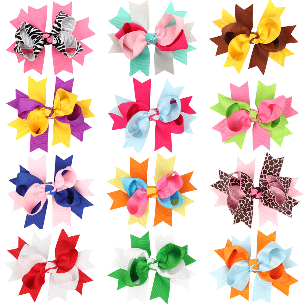 

12 colors children Big Bow Hairpins Ribbon Bows Clips Hair Bow For Girls Bow Boutique Hair Clip Headwear Kids Hair Accessories fashion