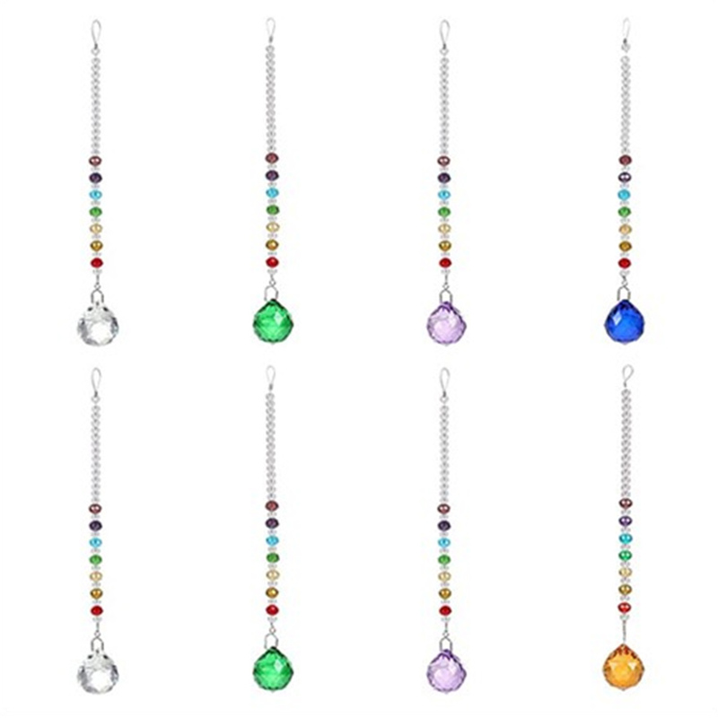 

5PCS 40mm Chandelier Crystals Ball Prism Pendant Rainbow Maker Hanging Chakra Glass Cascade Suncatcher Pendants W113