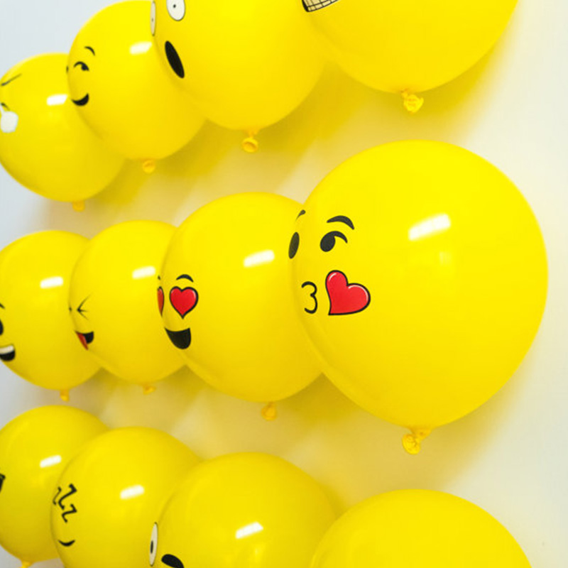 12/" Inch Happy Smiley Face HELIUM QUALITY BALLOONS HAPPY BARTHDAY