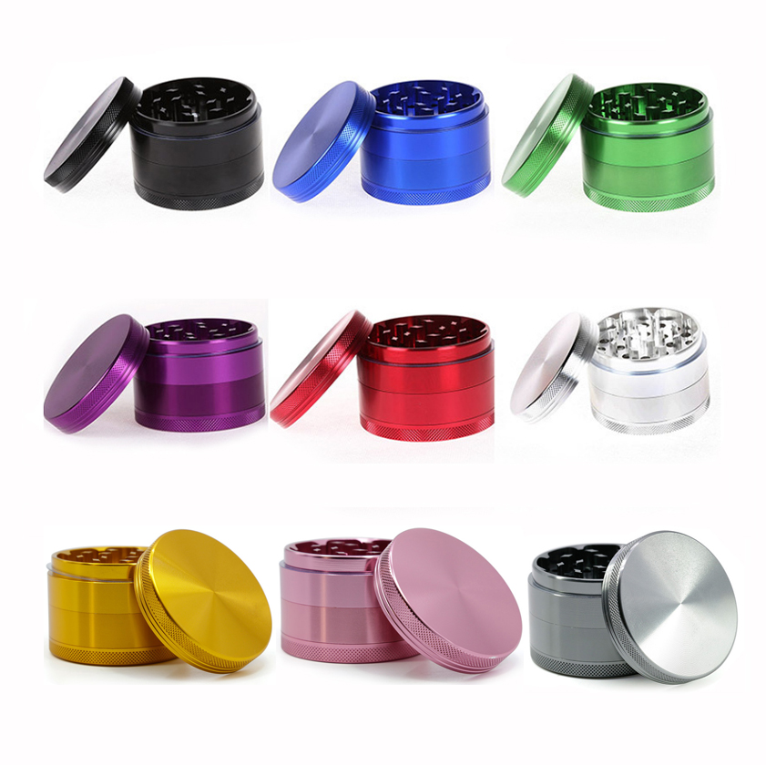 

Aluminium Alloy Grinder Herb Spice Crusher Metal Crushers 40mm 50mm 55mm 63mm 4 Parts Grinders Super High Quality 9 Colors