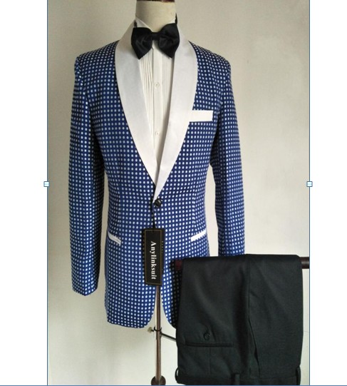 

New Fashion Groom Tuxedos Excellent Shawl Lapel One Button Groomsmen Blazer Men Formal Suit Party Prom Suit Customize(Jacket+Pants+Bows Tie), Beige