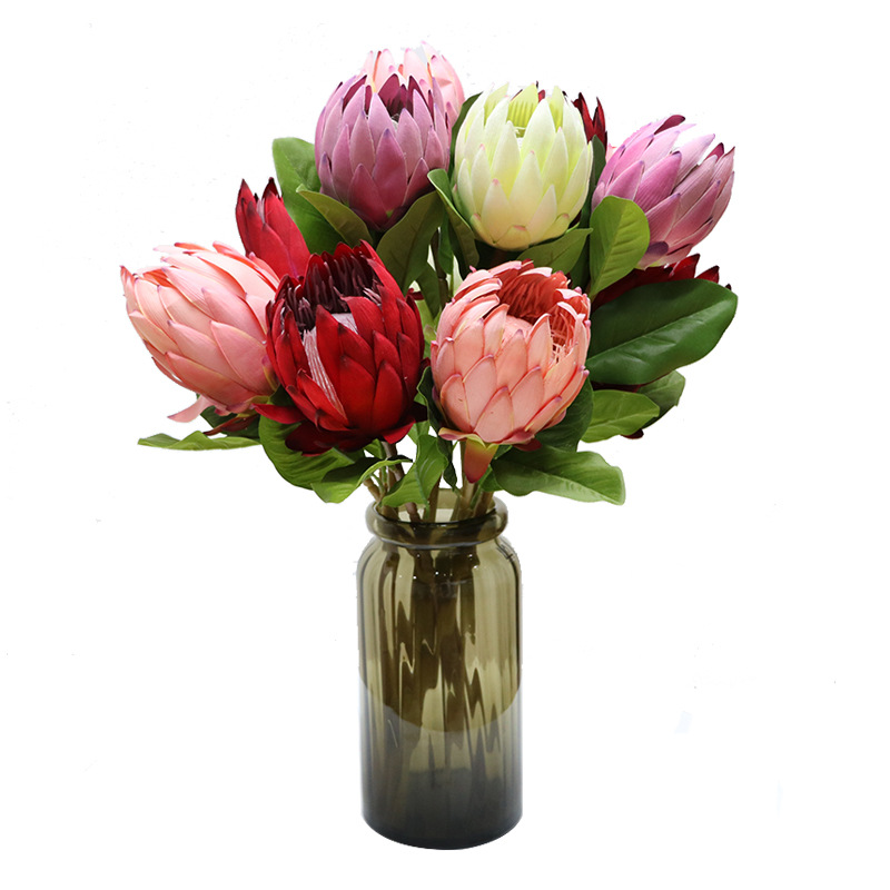 

Beautiful Artificial Africa Protea Cynaroides Silk Flowers Branches Home Wedding Decoration Wreaths Plants Floral