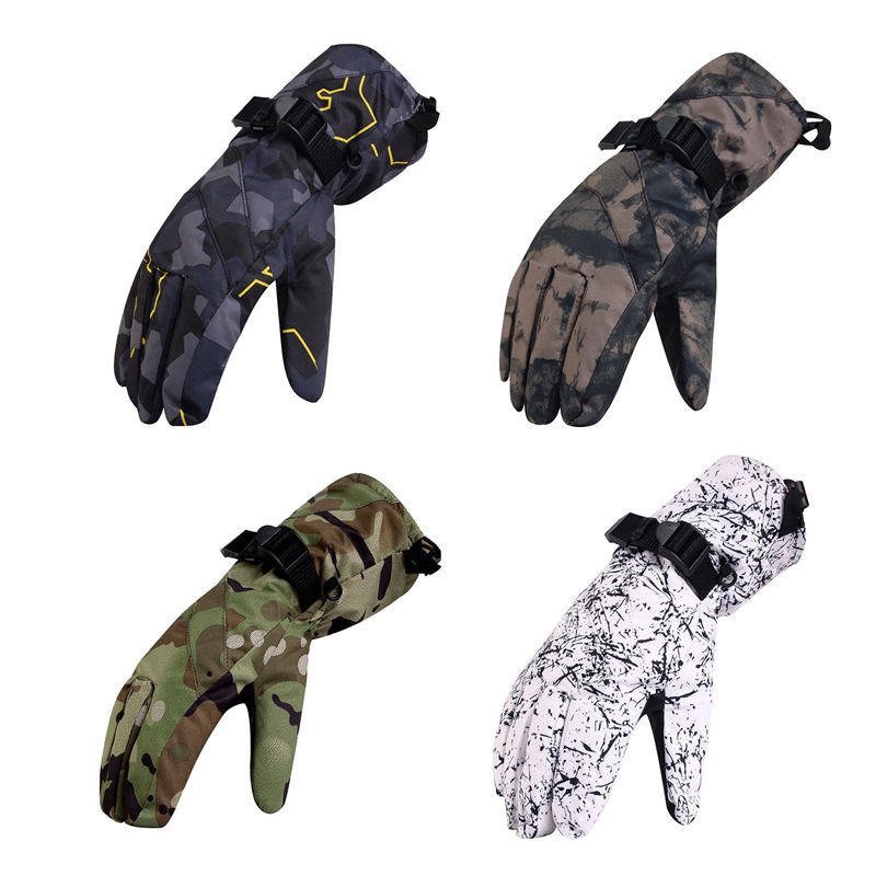 

-30 Camouflage Men Snow Gloves winter outdoor sports Mitten Waterproof Windproof Bicycle Mountains Snowboarding gear ski outfits C18111501, Picture color