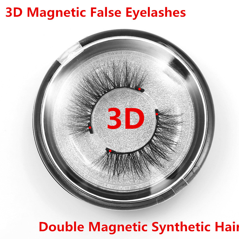 En stock! 4pcs / set Double magnétique Cils 3D réutilisable Faux Aimant Cils Extension Cils Extensions naturelles 3D Outils de maquillage des yeu