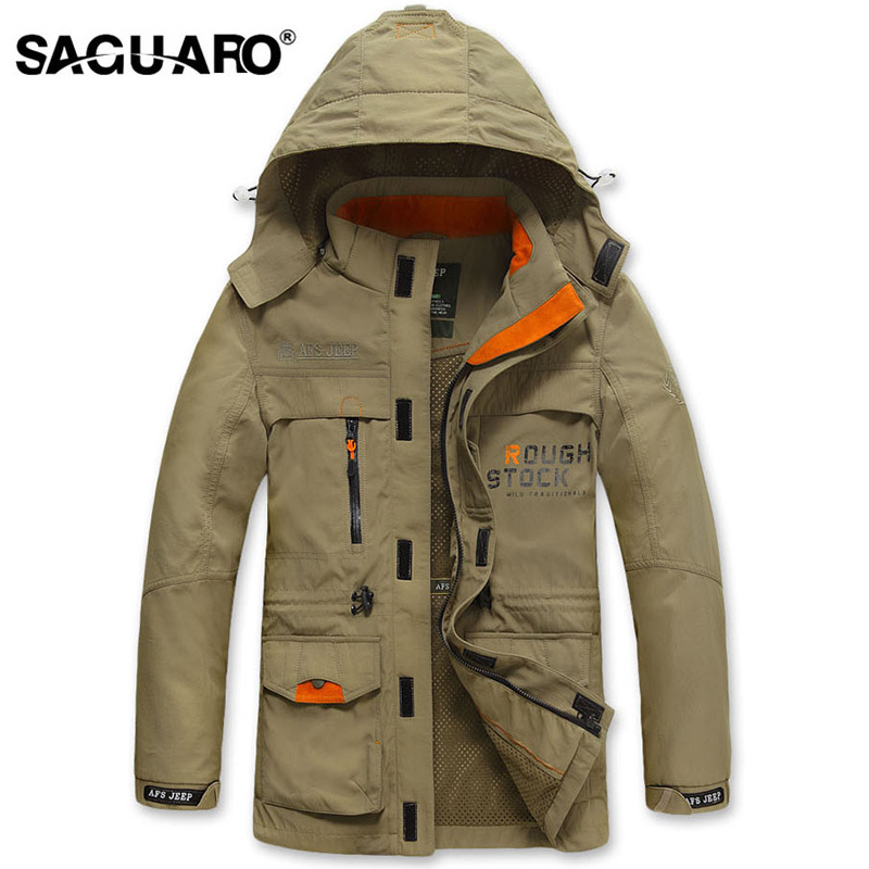 

Casual Bomber Jacket Spring Autumn Jackets Men Detachable Hooded Windproof Tactical Jacket jaqueta masculina, Green