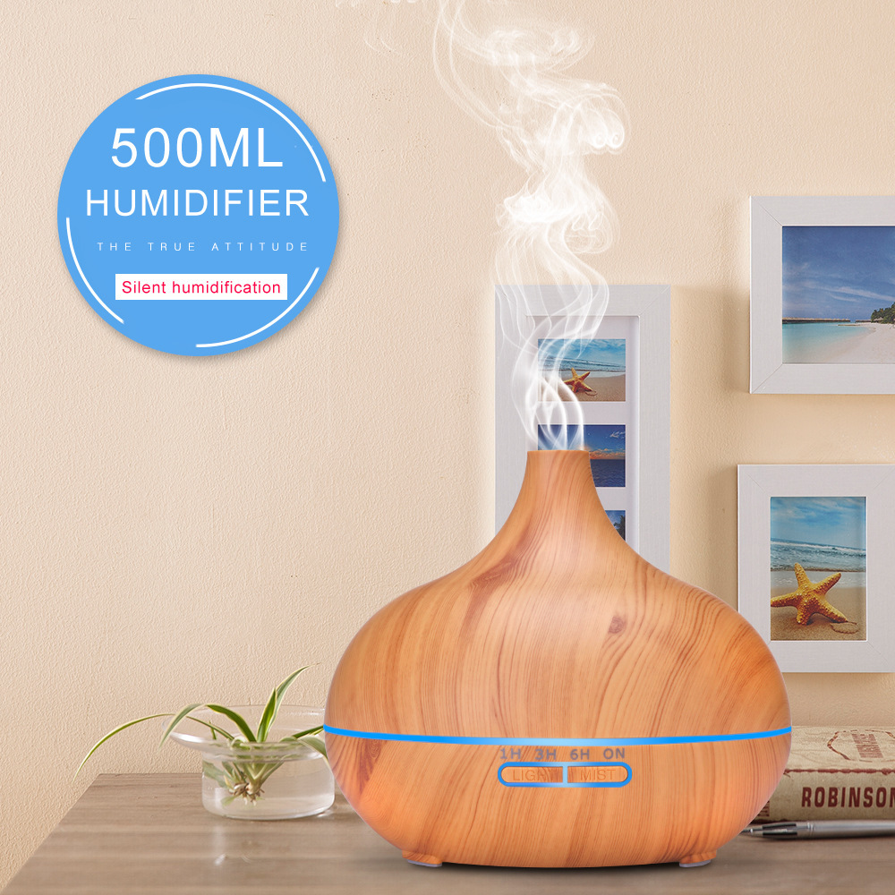 

New Product Border Ultrasonic Aromatherapy Machine 500ML Grain Atmosphere Humidifier Household Atomization Essential Oil Diffuser