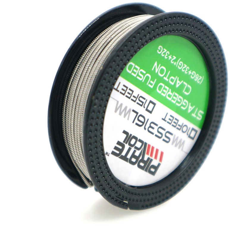 

Pirate coil 10ft SS316L 26GA 32GAx2 32GA SS Staggered Fused Clapton Wire DIY Wire for RBA RDA RDTA Electronic Cigarette Coil